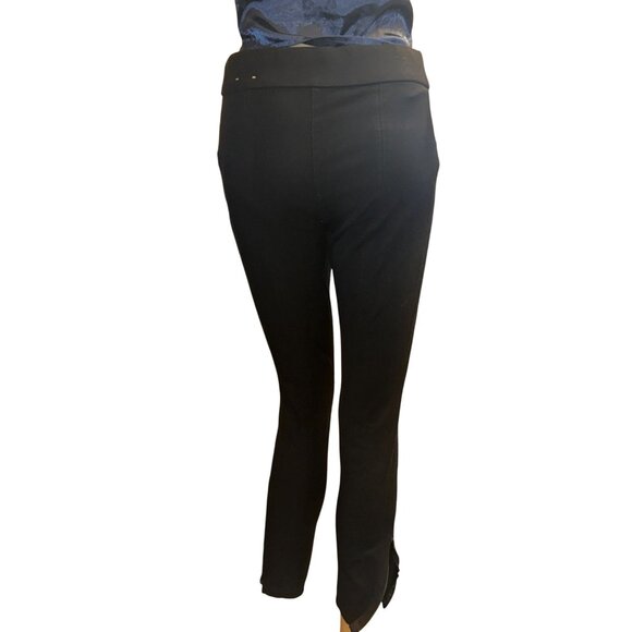 WHBM Womens The Legging Zip Ankle Skinny Ponte Pants Size 4 Black Modern Chic - Picture 4 of 7